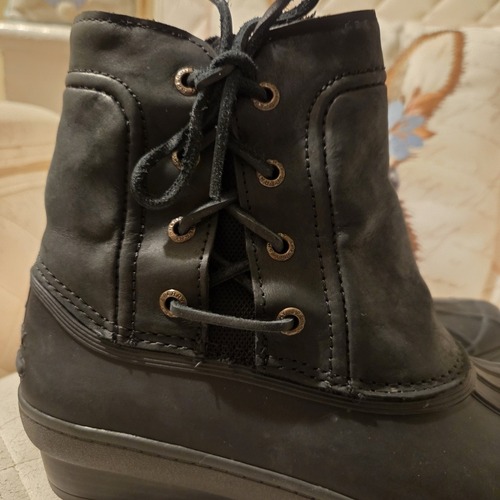 Sperry Black Lace-Up Boots - Picture 2 of 11